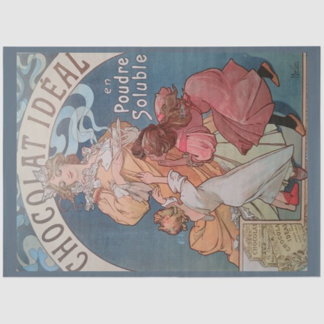 Papel De Seda Chocolate Poster Art Nouveau 16 Desnudos (Anverso)