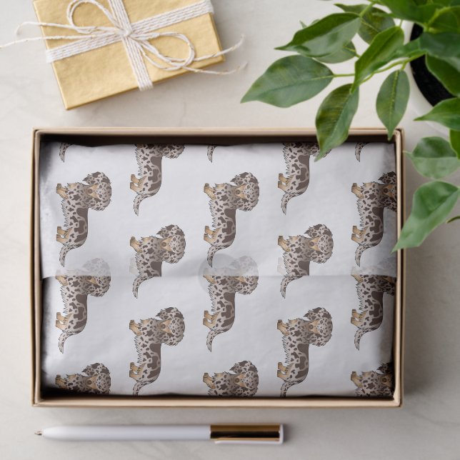 Papel De Seda Chocolate y Tan Dapple Larga Pelo Patrón Dachshund (Regalo )