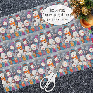Papel De Seda Choro divertido de los hombres de nieve