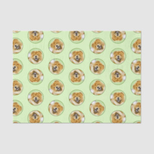 Papel De Seda Chow Chow Pintando Rough Rojo Cute Original Dog Ar