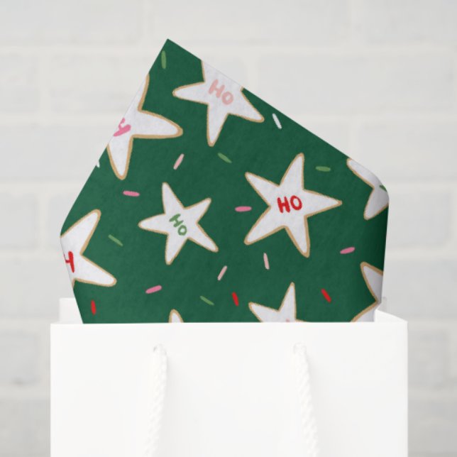 Papel De Seda Christmas Cookie Pattern (Bolsa de regalo)