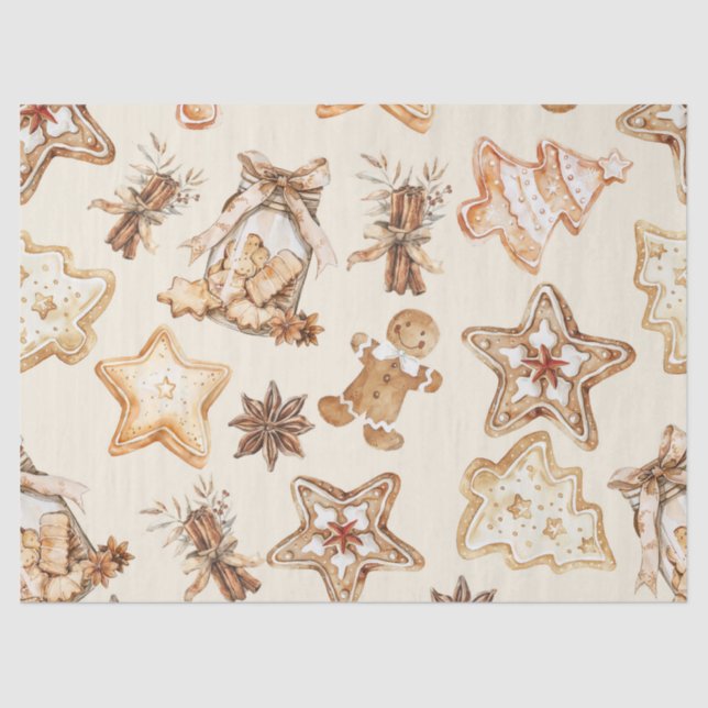Papel De Seda Christmas Cookie Tissue Paper (Anverso)