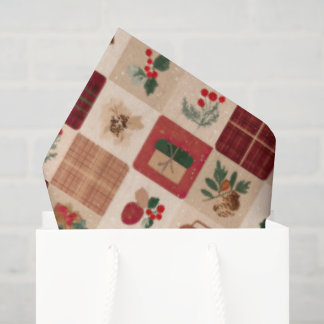 Papel De Seda Christmas Cottagecore Plaid Gifts and Botanicals