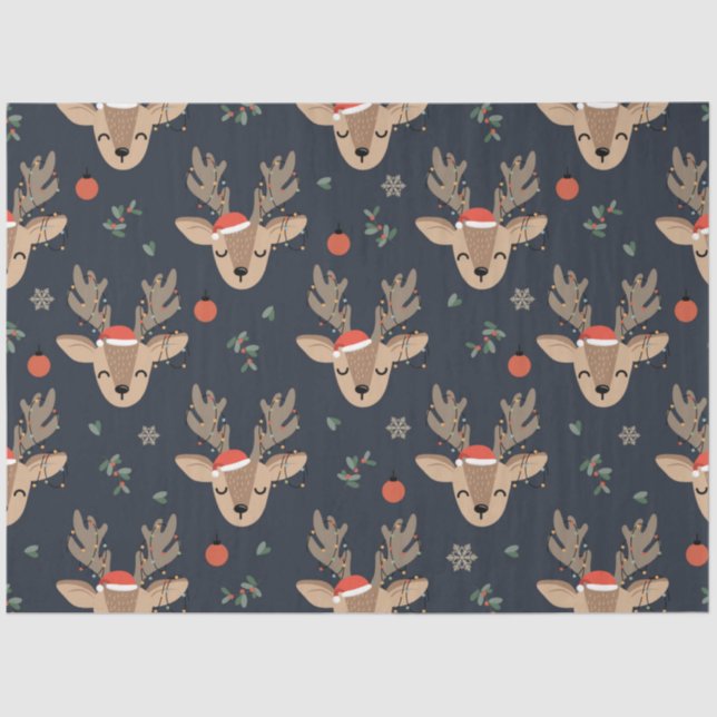 Papel De Seda Christmas Cute Deer Series Design 4 (Anverso)