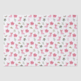 Papel De Seda Christmas Floral Pink Ice Skates