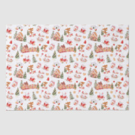 Papel De Seda Christmas Gingerbread Red