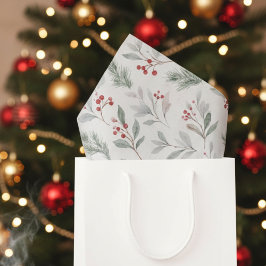 Papel De Seda Christmas Holly Tissue Paper-Elegant Holiday