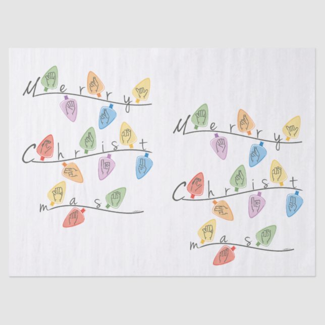 Papel De Seda Christmas Lights in Sign Language (Anverso)