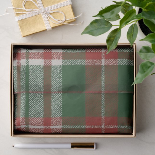 Papel De Seda Christmas Plaid (Regalo )