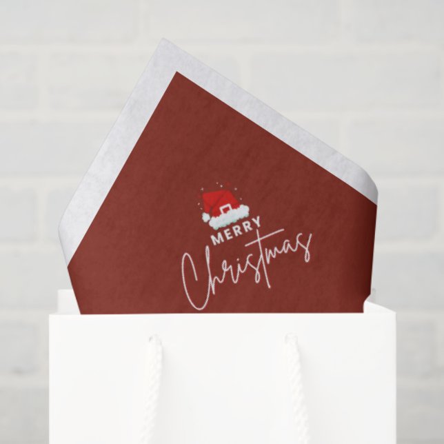 Papel De Seda  Christmas Santa & Gift Pattern Tissue Paper (Bolsa de regalo)