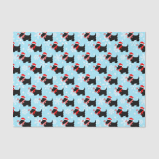 Papel De Seda Christmas Scottie Dogs Pattern