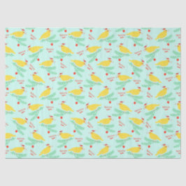 Papel De Seda Christmas Singing Canary Pattern