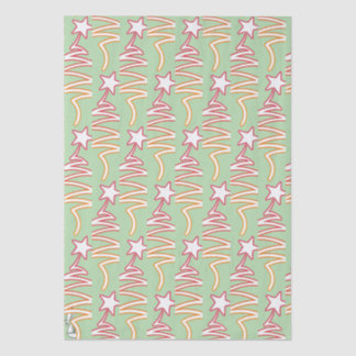 Papel De Seda Christmas Star Pale Green 