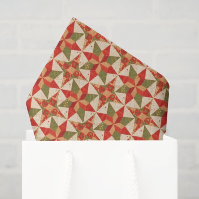 Papel De Seda Christmas Star Quilt (Bolsa de regalo)
