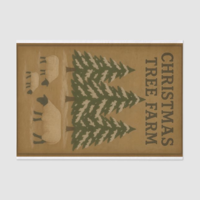Papel De Seda Christmas Tree Farm (Anverso)