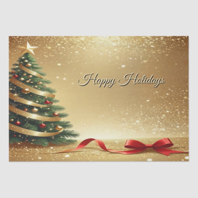 Papel De Seda Christmas Tree Ribbons Holiday Tissue Paper (Anverso)