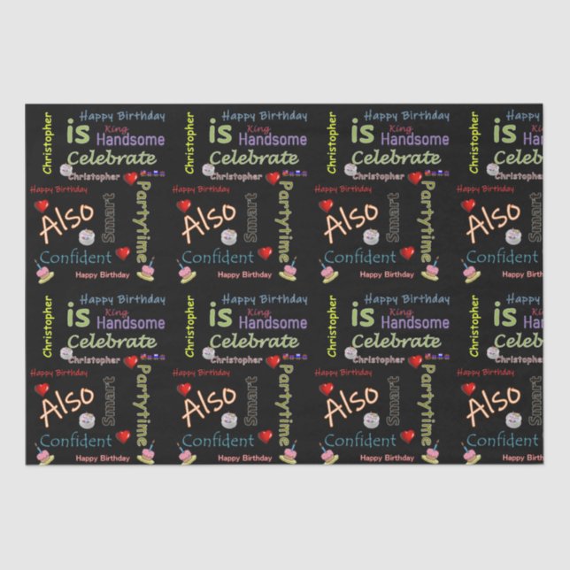 Papel De Seda Christopher, periódico de cumpleaños (Anverso)