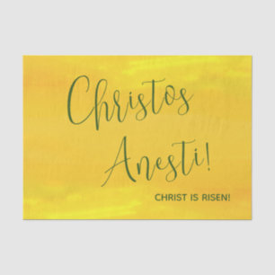 Papel De Seda Christos Anesti! ¡Cristo es Risen! Amarillo