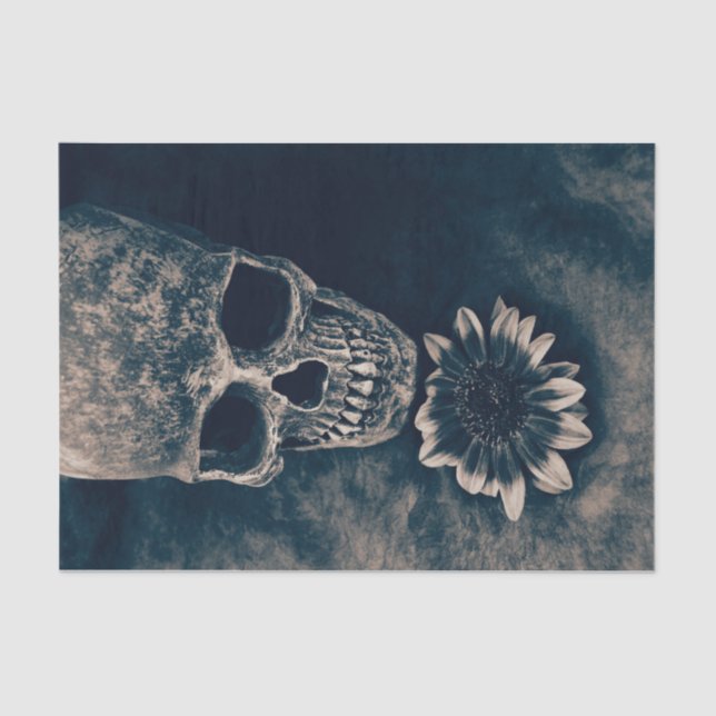 Papel De Seda Cianotipo Gótico de la cosecha de girasol (Anverso)