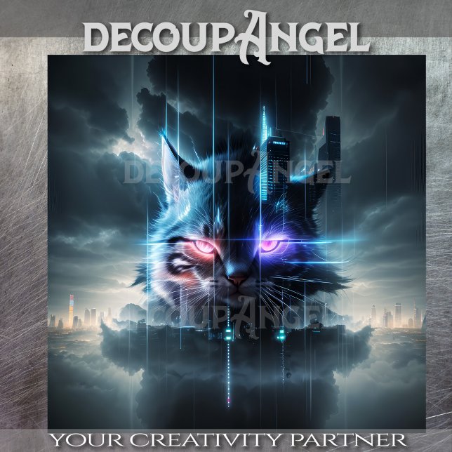 Papel De Seda Ciber Feline Majesty Decoupage (Subido por el creador)