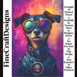 Papel De Seda Ciberpunk moderno divertido Steampunk Dog Z4 Decou