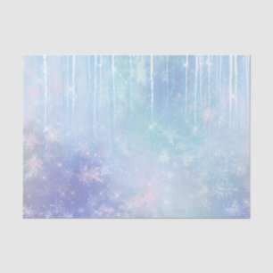 Papel De Seda Ciclos Copos de nieve Cristales Azul Púrpura Cumpl