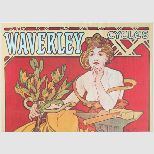 Papel De Seda Ciclos Waverley, Mucha (Anverso)