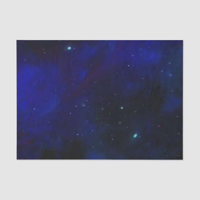 Papel De Seda Cielo azul de medianoche con estrellas (Anverso)