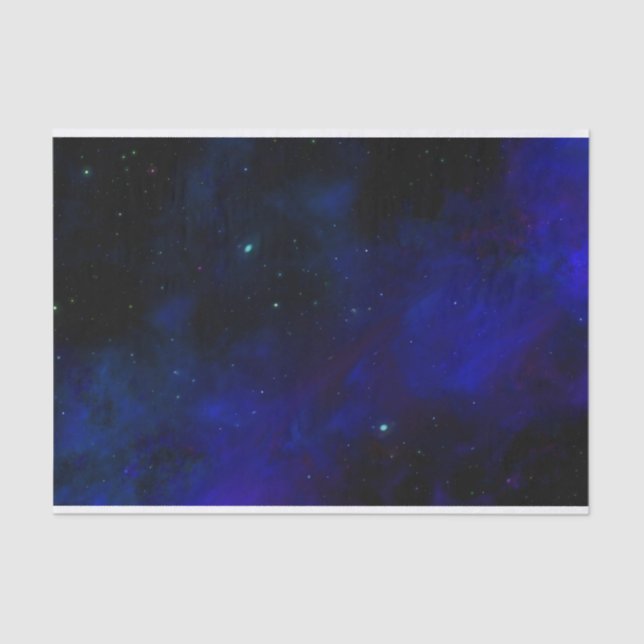 Papel De Seda Cielo azul de medianoche estrellado (Anverso)