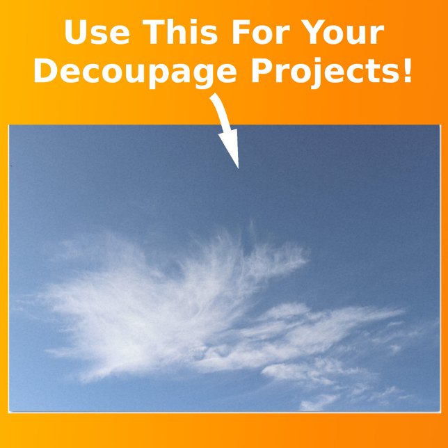 Papel De Seda Cielo azul y nubes esponjosas blancas de foto desc (Front with Background)