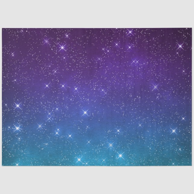 Papel De Seda Cielo nocturno celestial crepuscular estrellado pú (Anverso)