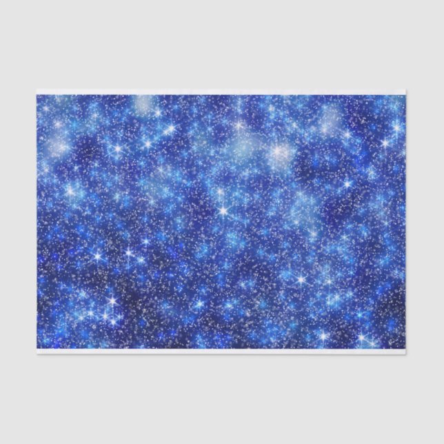 Papel De Seda Cielo nocturno espárrago y estrellado (Anverso)