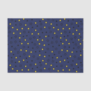 Papel De Seda Cielo Nocturno Estrellas Amarillas Lindas sobre Pa