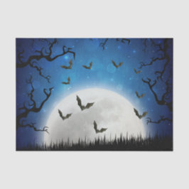 Papel De Seda Cielo nocturno fantasmagórico de Halloween