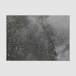 Papel De Seda Cielo nocturno negro tinta campo de estrellas dora