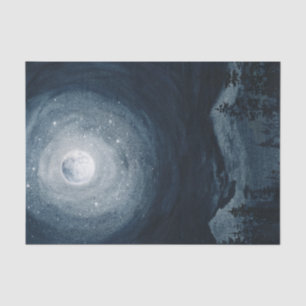 Papel De Seda Cielo nocturno temperamental luna llena estrellas