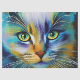 Papel De Seda Cierre de un gatito siamés colorido