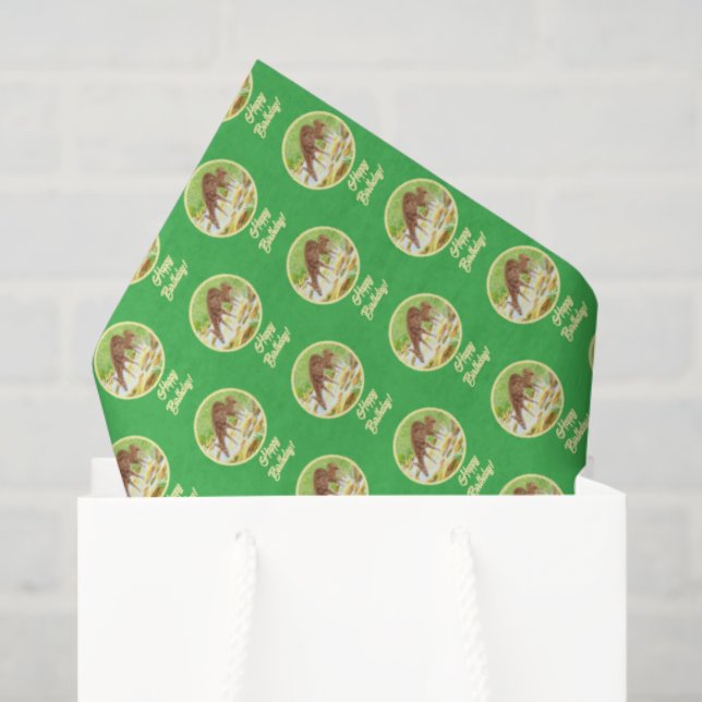 Papel De Seda Cierva y cervatillo verdes (Bolsa de regalo)
