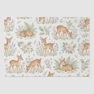 Papel De Seda Ciervo de Bosque y Florales