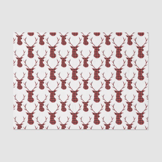 Papel De Seda Ciervo rojo de cuadros de Búfalo (Anverso)