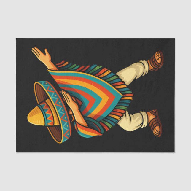 Papel De Seda Cinco de Mayo Dabbing mexicano Poncho (Anverso)