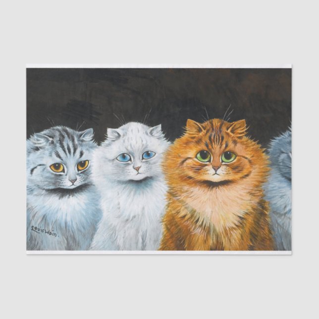Papel De Seda Cinco gatos de Louis Wain (Anverso)