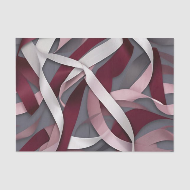 Papel De Seda Cinta abstracta de Borgoña (Anverso)