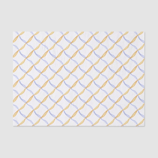 Papel De Seda Cinta acuarela dorada y azul (Anverso)