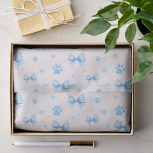 Papel De Seda Cinta azul, patrón de impresión de corazón y traza