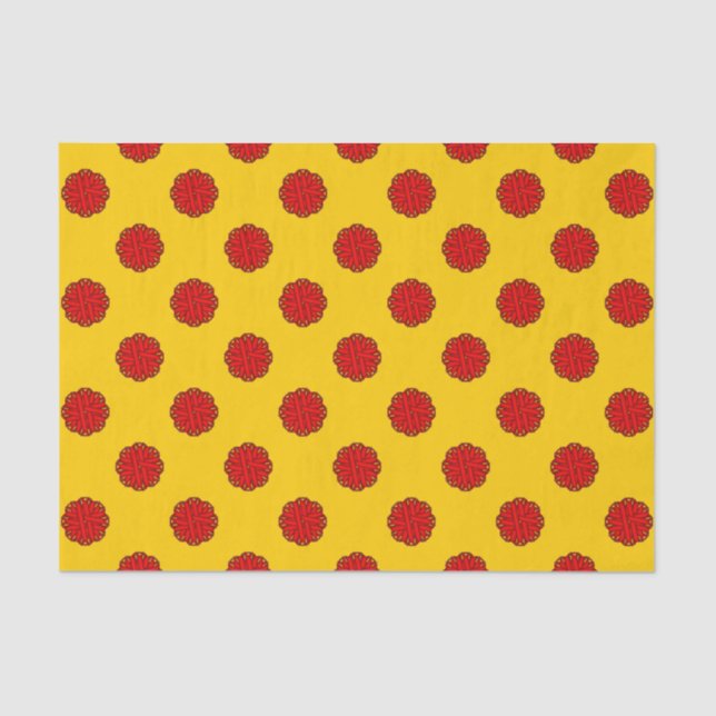 Papel De Seda Cinta de flores rojas por Kenneth Yoncich (Anverso)
