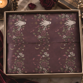 Papel De Seda Cinta de raya de rosa fantasmal Halloween vintage