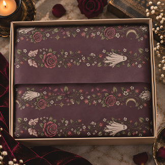 Papel De Seda Cinta de raya de rosa fantasmal vintage Halloween