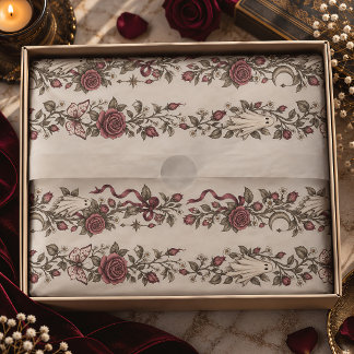 Papel De Seda Cinta de raya de rosa fantasmal vintage Halloween
