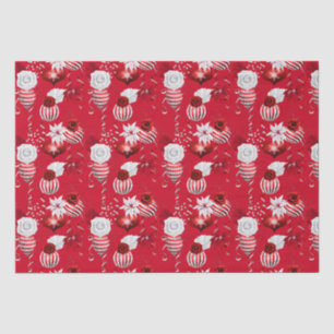 Papel De Seda Cinta floral de adorno de menta de Navidad